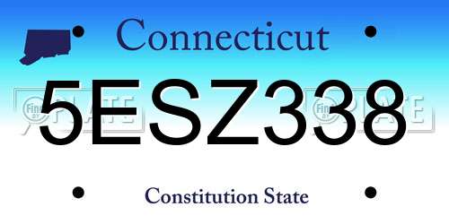 5ESZ338 Connecticut License Plate