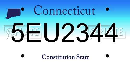 5EU2344 Connecticut License Plate