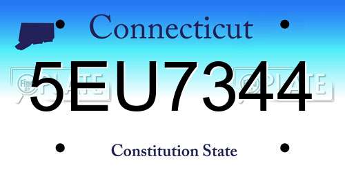 5EU7344 Connecticut License Plate