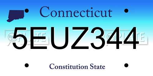 5EUZ344 Connecticut License Plate