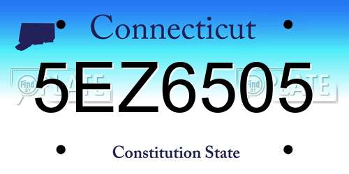 5EZ6505 Connecticut License Plate