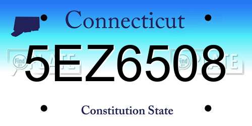5EZ6508 Connecticut License Plate