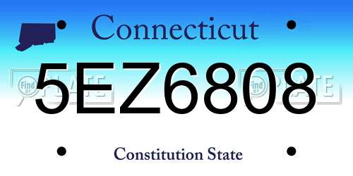 5EZ6808 Connecticut License Plate