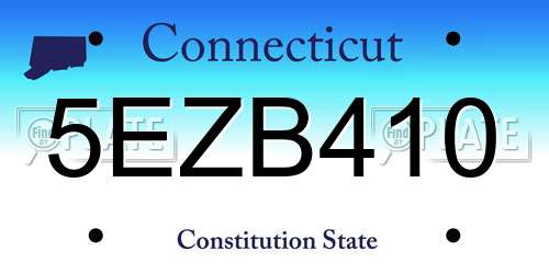 5EZB410 Connecticut License Plate