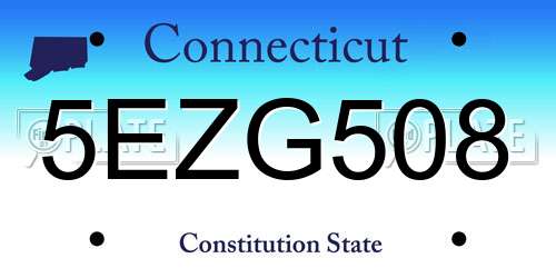 5EZG508 Connecticut License Plate