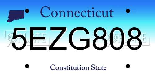 5EZG808 Connecticut License Plate