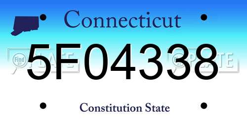 5F04338 Connecticut License Plate