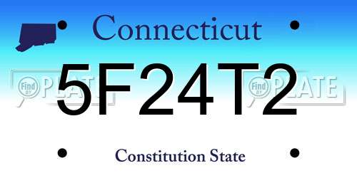 5F24T2 Connecticut License Plate