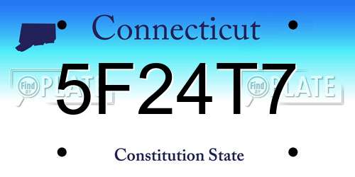 5F24T7 Connecticut License Plate
