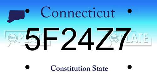 5F24Z7 Connecticut License Plate