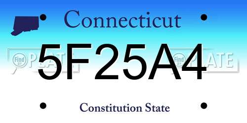 5F25A4 Connecticut License Plate