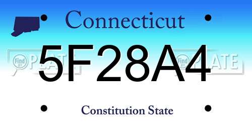 5F28A4 Connecticut License Plate