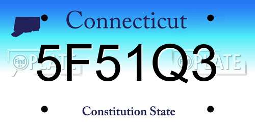 5F51Q3 Connecticut License Plate