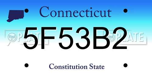 5F53B2 Connecticut License Plate