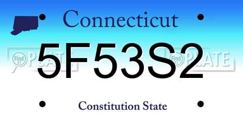 5F53S2 Connecticut License Plate