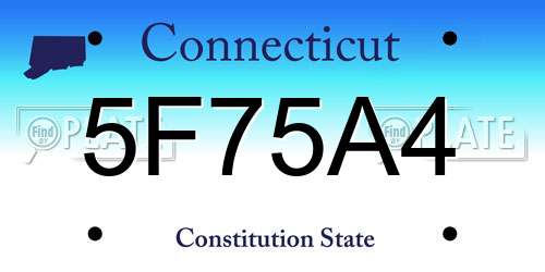 5F75A4 Connecticut License Plate