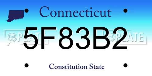 5F83B2 Connecticut License Plate