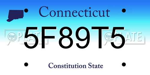 5F89T5 Connecticut License Plate