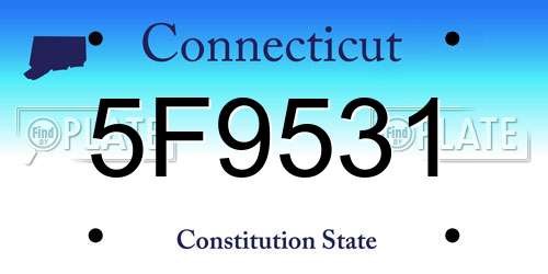 5F9531 Connecticut License Plate