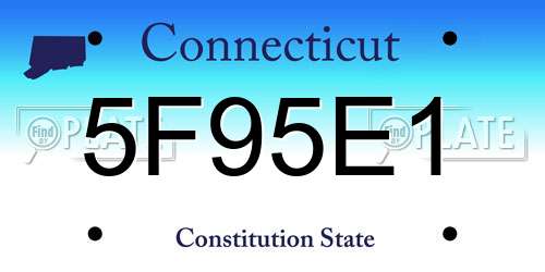 5F95E1 Connecticut License Plate