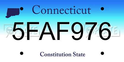 5FAF976 Connecticut License Plate