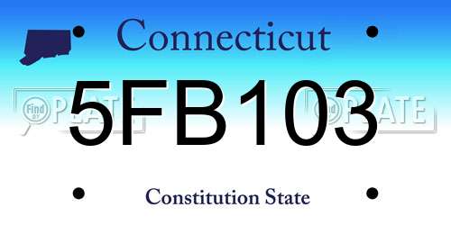 5FB103 Connecticut License Plate