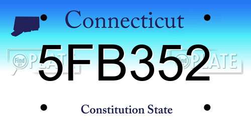 5FB352 Connecticut License Plate