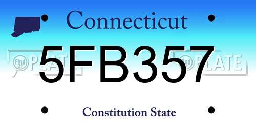 5FB357 Connecticut License Plate