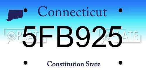 5FB925 Connecticut License Plate