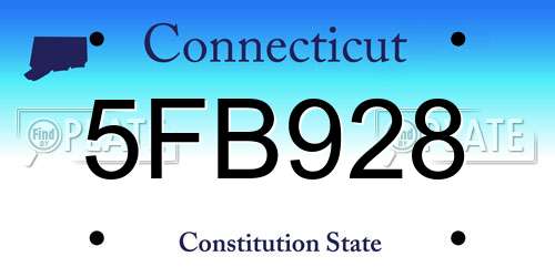 5FB928 Connecticut License Plate