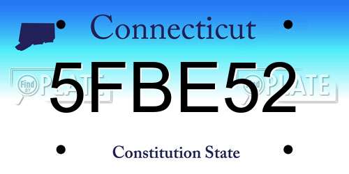 5FBE52 Connecticut License Plate