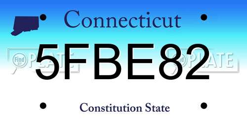 5FBE82 Connecticut License Plate