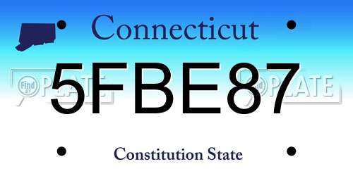 5FBE87 Connecticut License Plate