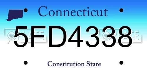5FD4338 Connecticut License Plate