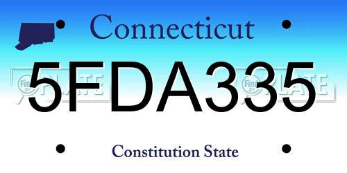 5FDA335 Connecticut License Plate