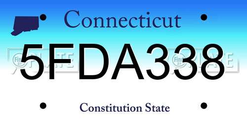5FDA338 Connecticut License Plate