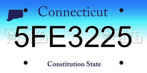5FE3225 Connecticut License Plate