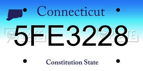 5FE3228 Connecticut License Plate
