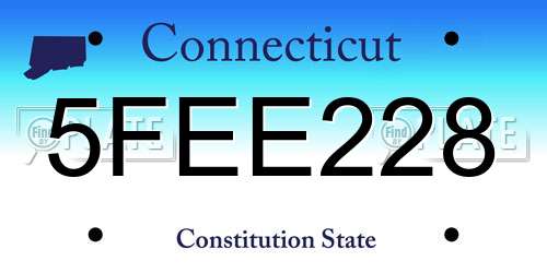 5FEE228 Connecticut License Plate