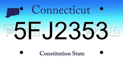 5FJ2353 Connecticut License Plate