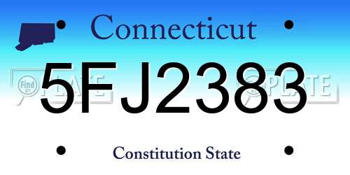 5FJ2383 Connecticut License Plate