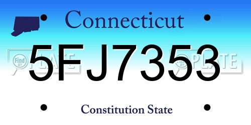 5FJ7353 Connecticut License Plate