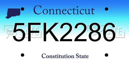 5FK2286 Connecticut License Plate