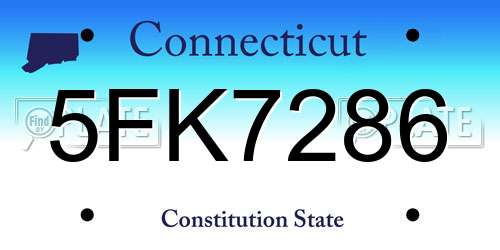 5FK7286 Connecticut License Plate