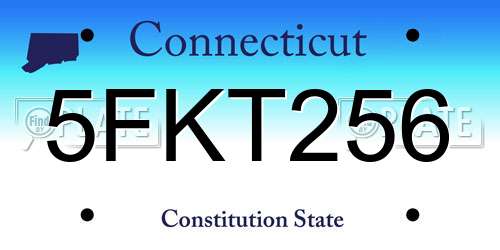 5FKT256 Connecticut License Plate