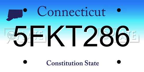 5FKT286 Connecticut License Plate