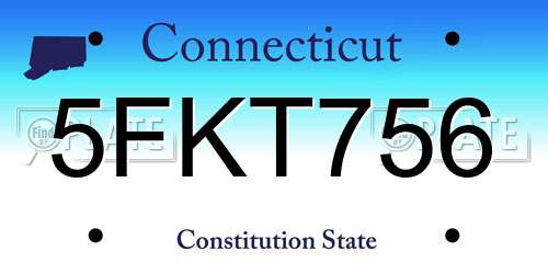 5FKT756 Connecticut License Plate