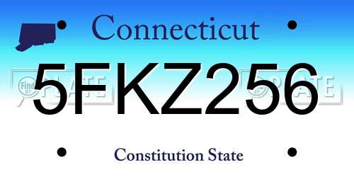 5FKZ256 Connecticut License Plate