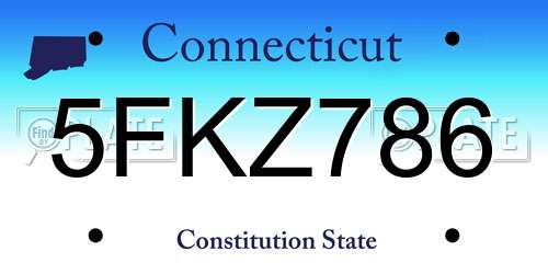 5FKZ786 Connecticut License Plate