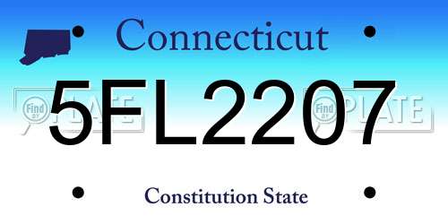 5FL2207 Connecticut License Plate